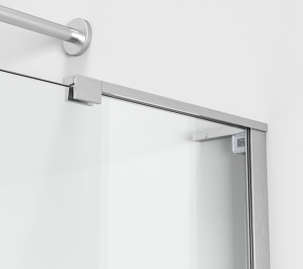 Elegant Furniture & Lighting - Devon Frameless tub door 60 x 60 Brushed Nickel - TD444-6060BNK veiw 6