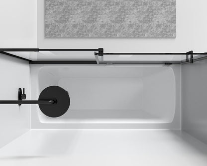 Elegant Furniture & Lighting - Devon Frameless tub door 60 x 60 Matte Black - TD444-6060MBK veiw 5