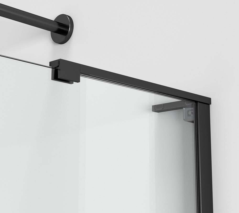 Elegant Furniture & Lighting - Devon Frameless tub door 60 x 60 Matte Black - TD444-6060MBK veiw 6