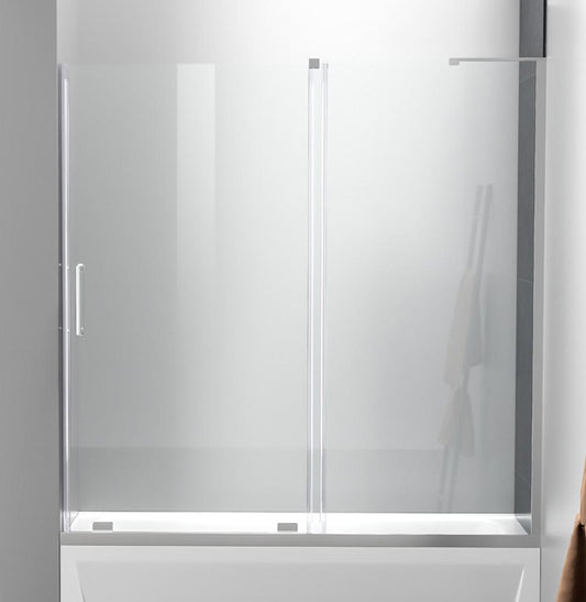 Elegant Furniture & Lighting - Devon Frameless tub door 60 x 60 Polished Chrome - TD444-6060PCH veiw 1