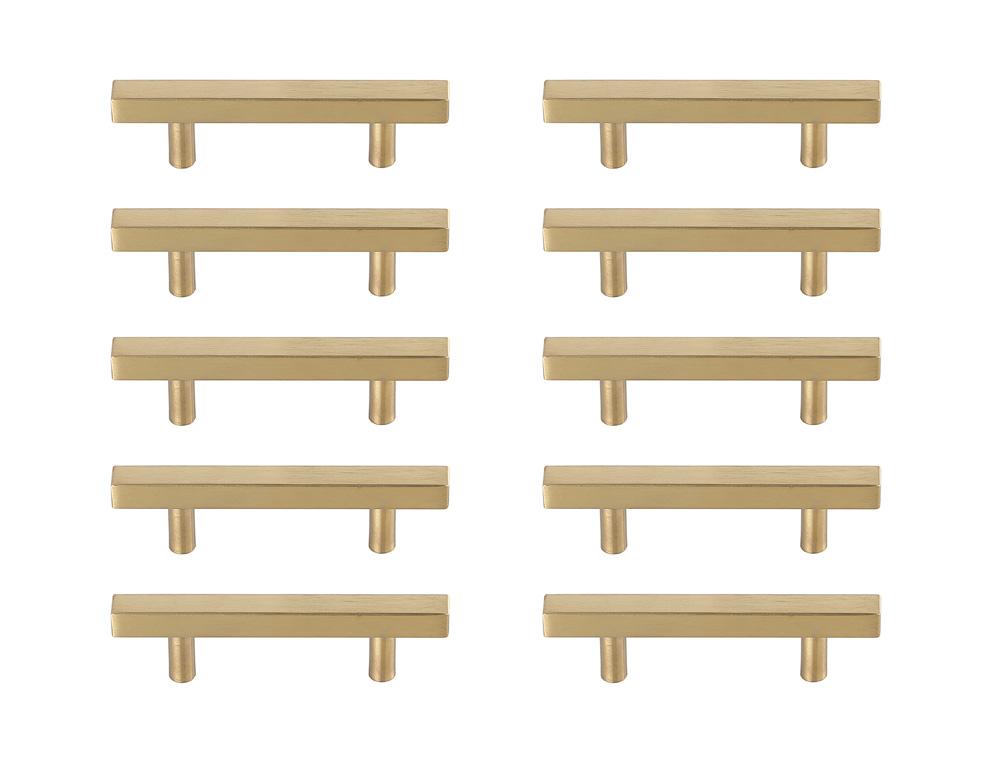 Elegant Furniture & Lighting - Dior 3in Center to Center Brass Bar Pull Multipack (set of 10) - PL402-3-BR-10PK veiw 1