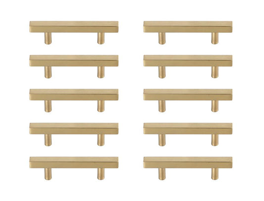 Elegant Furniture & Lighting - Dior 3in Center to Center Brass Bar Pull Multipack (set of 10) - PL402-3-BR-10PK veiw 1