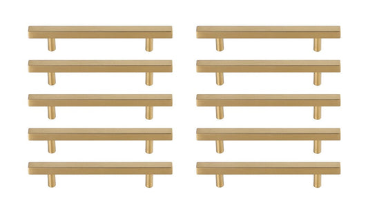 Elegant Furniture & Lighting - Dior 5in Center to Center Brass Bar Pull Multipack (set of 10) - PL402-5-BR-10PK veiw 1