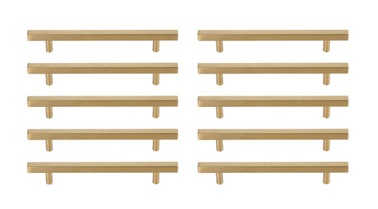Elegant Furniture & Lighting - Dior 6-5/16in Center to Center Brass Bar Pull Multipack (set of 10) - PL402-6-BR-10PK veiw 1
