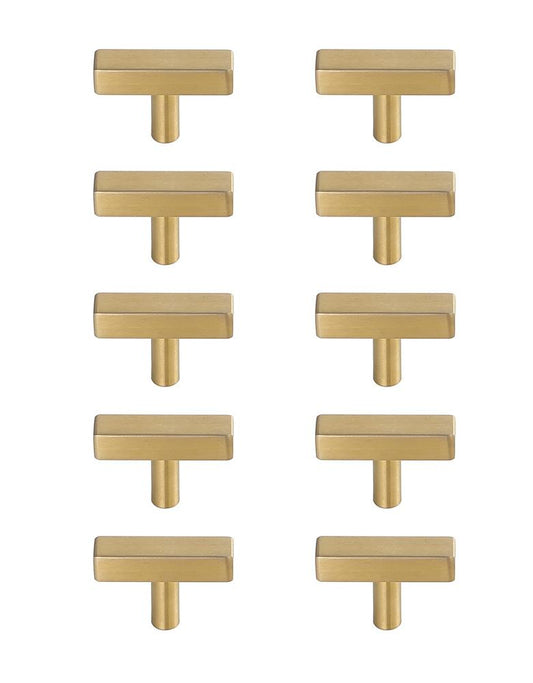 Elegant Furniture & Lighting - Dior Brass T Bar Pull Multipack (set of 10) - PL402-1-BR-10PK veiw 1