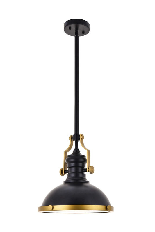Elegant Furniture & Lighting - Eamon 1 Light matte black Pendant - LD5001D13BRB veiw 1
