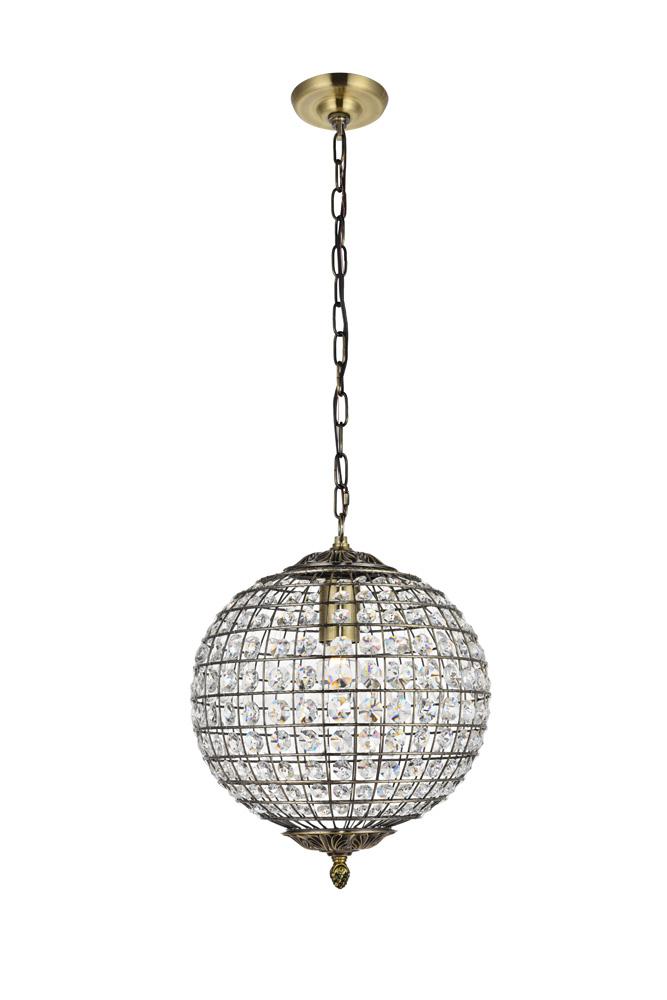 Elegant Furniture & Lighting - Earlene 1 light 12 inch antique bronze pendant - LD5025 veiw 1