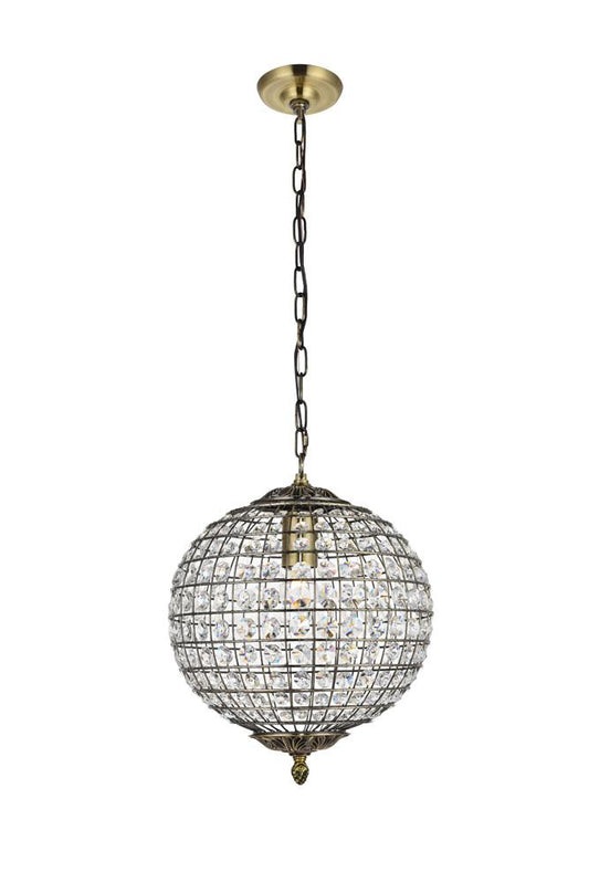Elegant Furniture & Lighting - Earlene 1 light 12 inch antique bronze pendant - LD5025 veiw 1