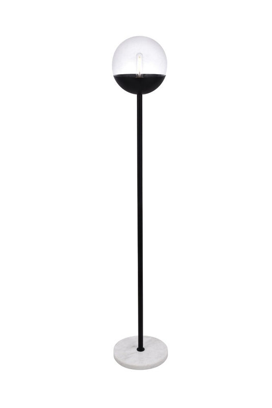 Elegant Furniture & Lighting - Eclipse 1 Light Black Floor Lamp With Clear Glass - LD6147BK veiw 1