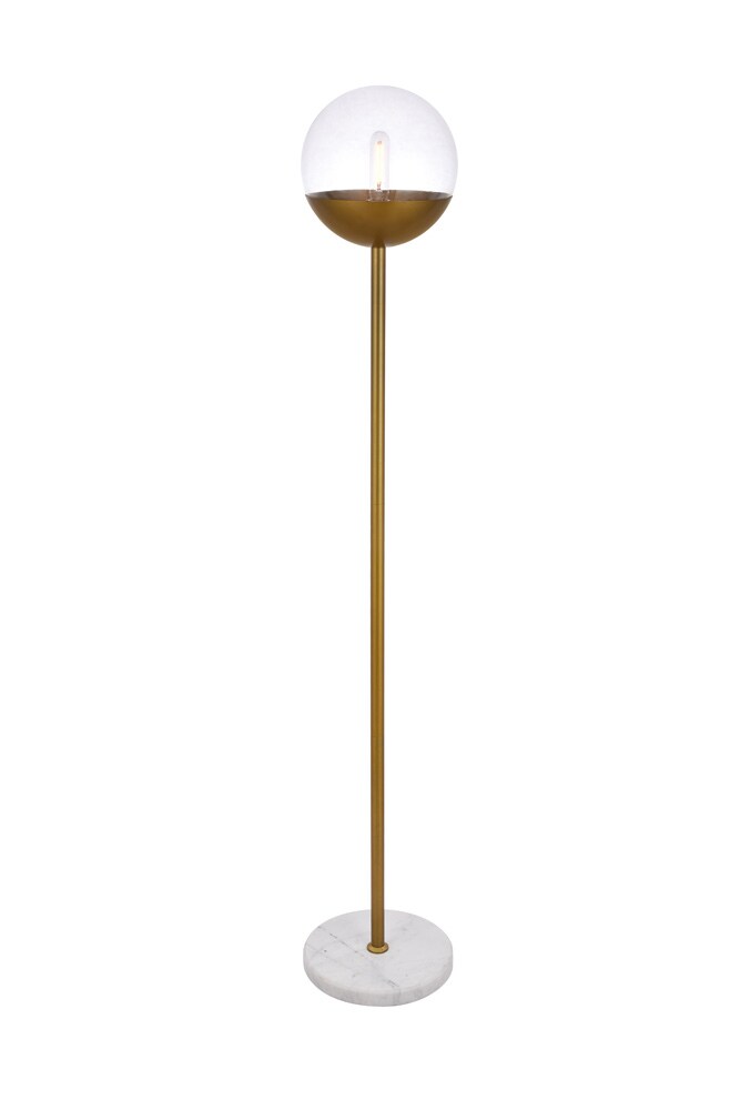 Elegant Furniture & Lighting - Eclipse 1 Light Brass Floor Lamp With Clear Glass - LD6151BR veiw 1