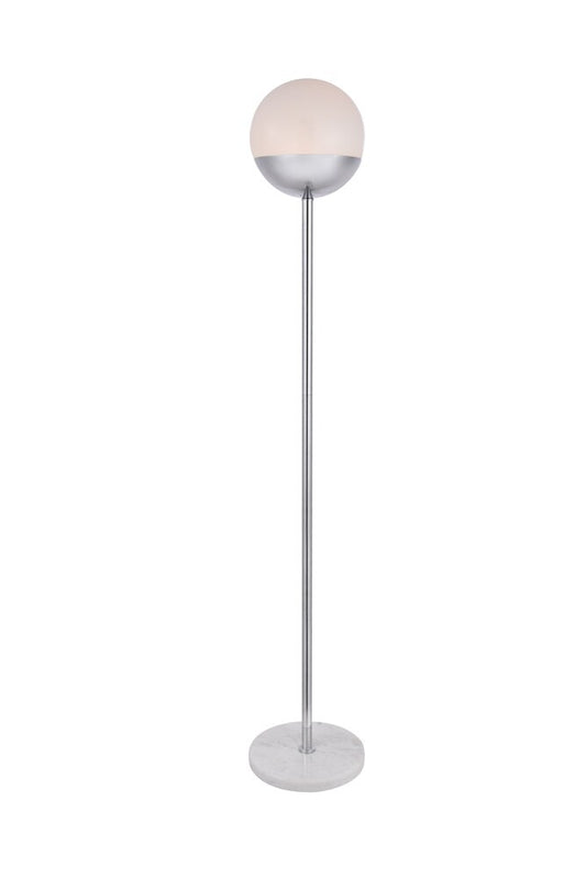 Elegant Furniture & Lighting - Eclipse 1 Light Chrome Floor Lamp With Frosted White Glass - LD6148C veiw 1