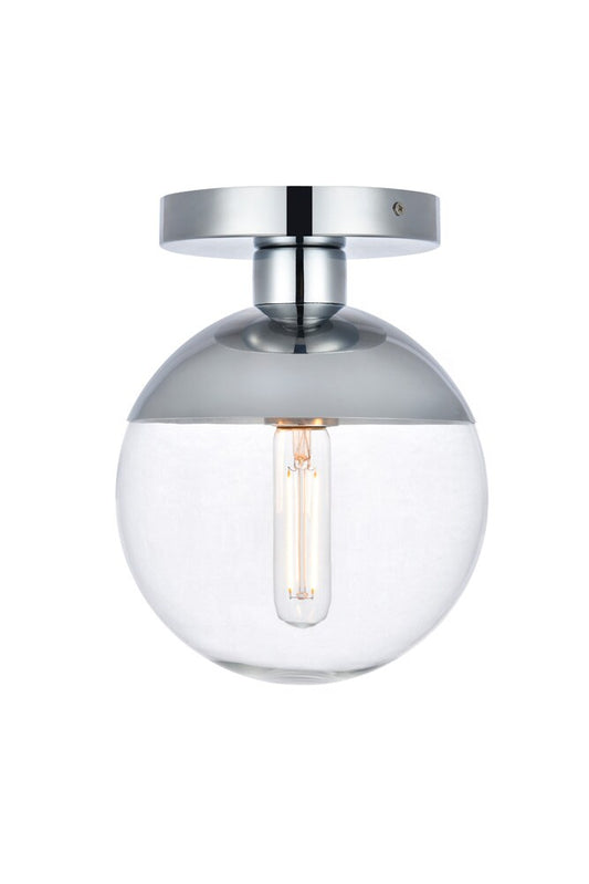 Elegant Furniture & Lighting - Eclipse 1 Light Chrome Flush Mount With Clear Glass - LD6053C veiw 1