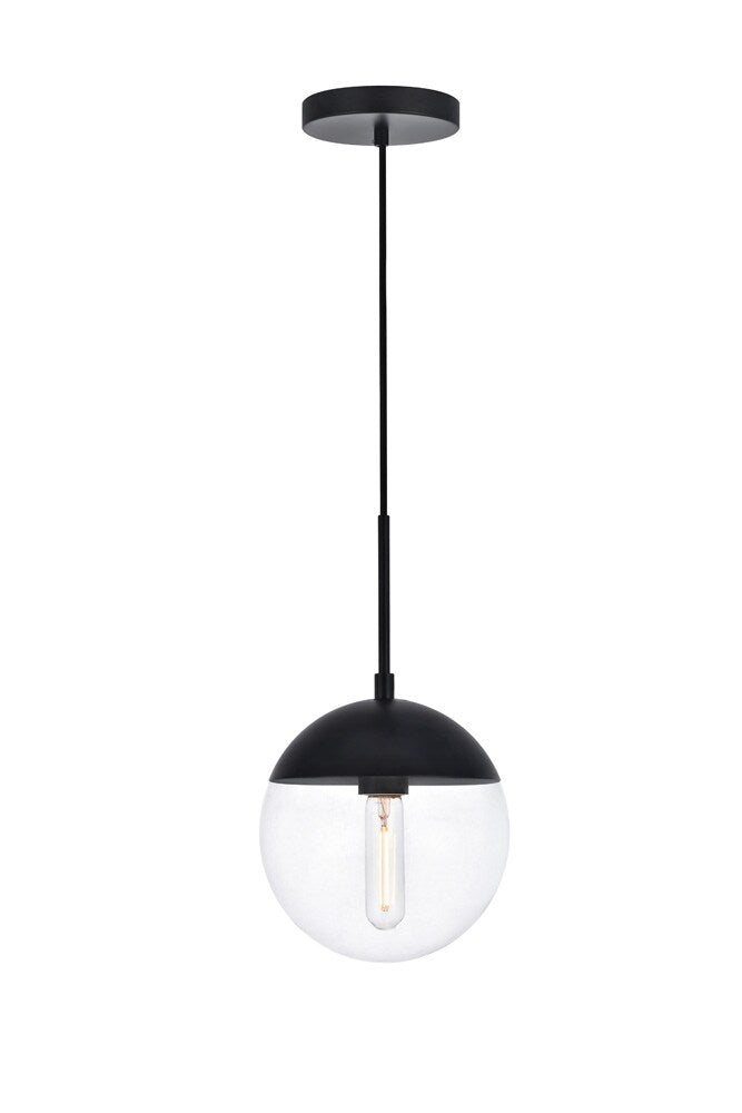 Elegant Furniture & Lighting - Eclipse 1 Light Black Pendant With Clear Glass - LD6027BK veiw 1