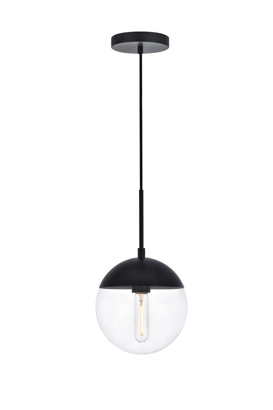 Elegant Furniture & Lighting - Eclipse 1 Light Black Pendant With Clear Glass - LD6027BK veiw 1