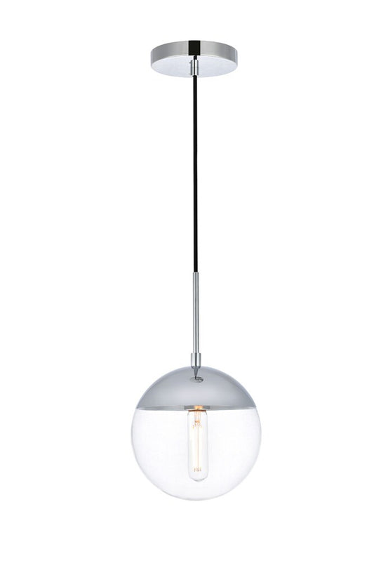 Elegant Furniture & Lighting - Eclipse 1 Light Chrome Pendant With Clear Glass - LD6029C veiw 1