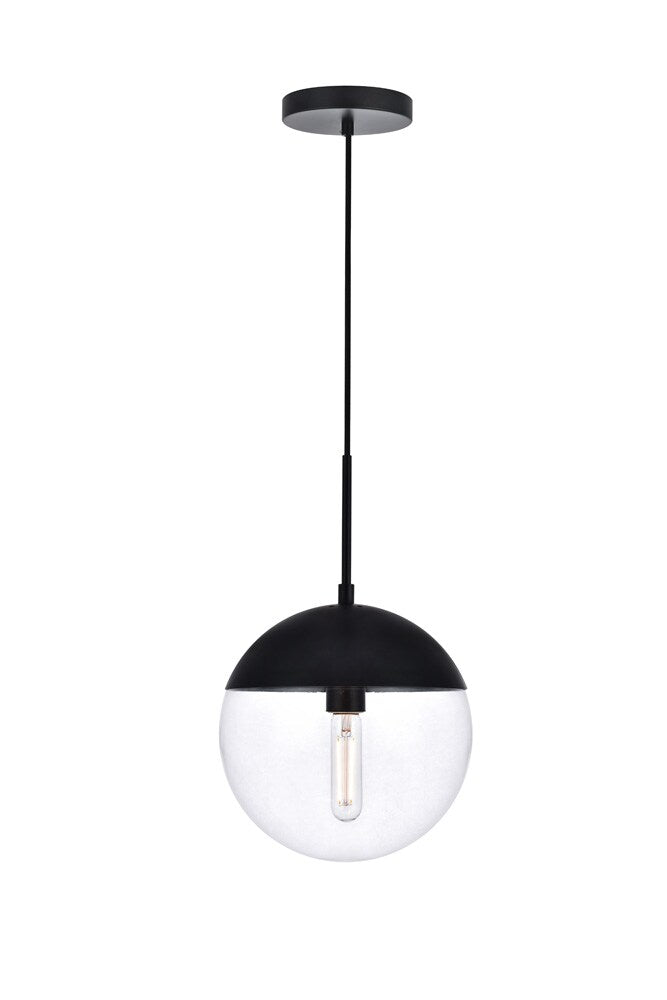 Elegant Furniture & Lighting - Eclipse 1 Light Black Pendant With Clear Glass - LD6033BK veiw 1