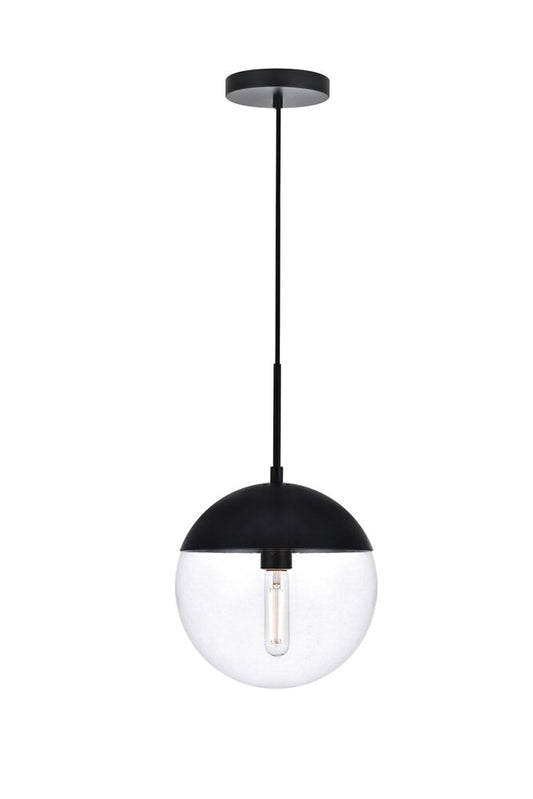 Elegant Furniture & Lighting - Eclipse 1 Light Black Pendant With Clear Glass - LD6033BK veiw 1
