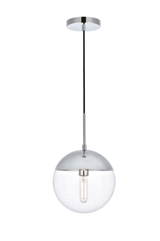 Elegant Furniture & Lighting - Eclipse 1 Light Chrome Pendant With Clear Glass - LD6035C veiw 1