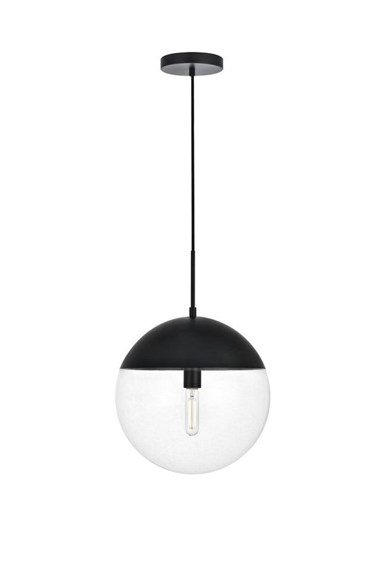 Elegant Furniture & Lighting - Eclipse 1 Light Black Pendant With Clear Glass - LD6045BK veiw 1
