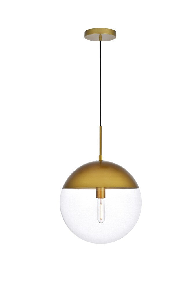 Elegant Furniture & Lighting - Eclipse 1 Light Brass Pendant With Clear Glass - LD6049BR veiw 1