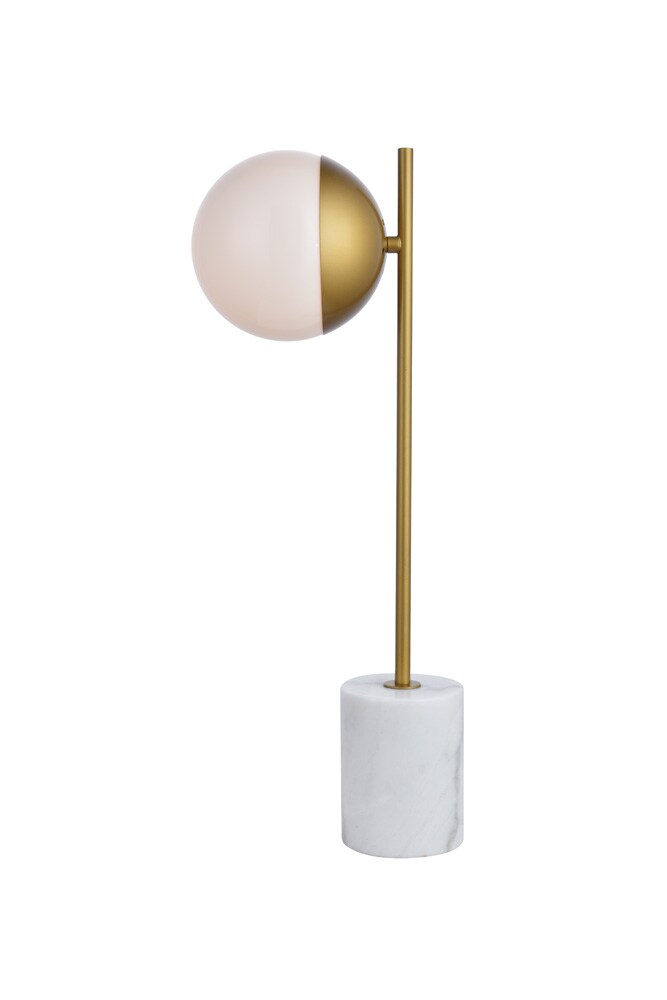 Elegant Furniture & Lighting - Eclipse 1 Light Brass Table Lamp With Frosted White Glass - LD6108BR veiw 1
