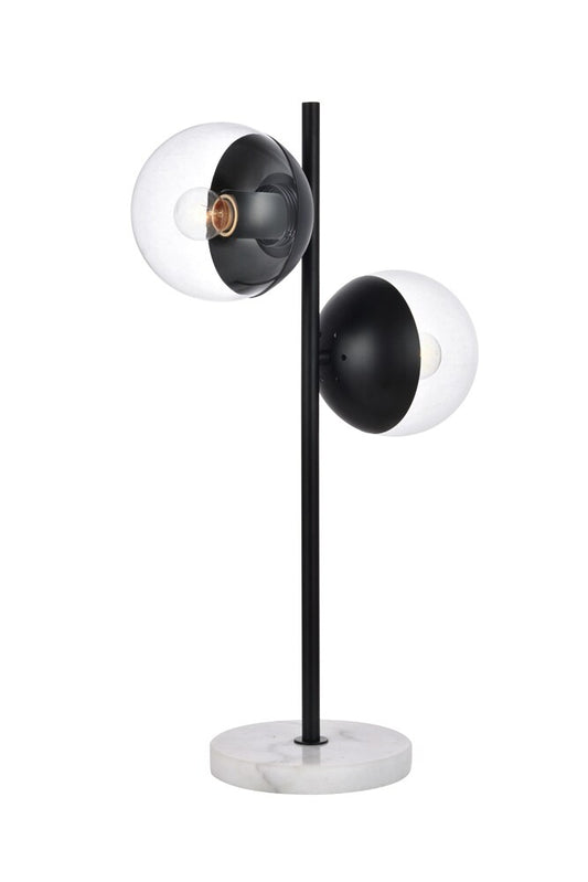 Elegant Furniture & Lighting - Eclipse 2 Lights Black Table Lamp With Clear Glass - LD6153BK veiw 1