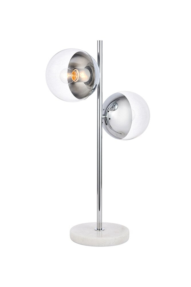 Elegant Furniture & Lighting - Eclipse 2 Lights Chrome Table Lamp With Clear Glass - LD6155C veiw 1