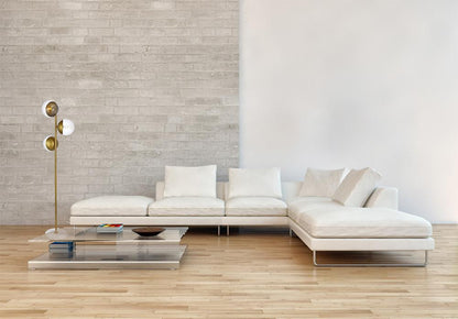 Elegant Furniture & Lighting - Eclipse 3 Lights Brass Floor Lamp With Clear Glass - LD6163BR veiw 2