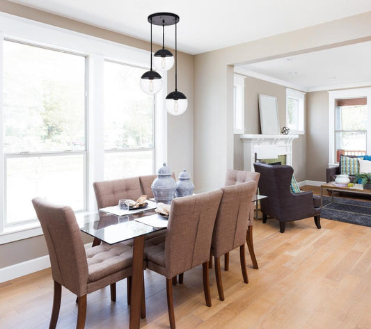 Elegant Furniture & Lighting - Eclipse 3 Lights Black Pendant With Clear Glass - LD6069BK veiw 2