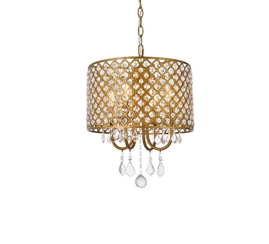 Elegant Furniture & Lighting - Elise 14 inch pendant in brass - LD711D14BR veiw 1