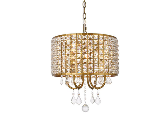 Elegant Furniture & Lighting - Elise 14 inch pendant in brass - LD713D14BR veiw 1