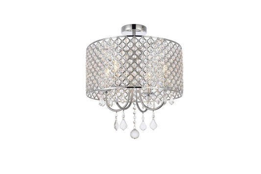 Elegant Furniture & Lighting - Elise 17 inch flush mount in chrome - LD710F17C veiw 1