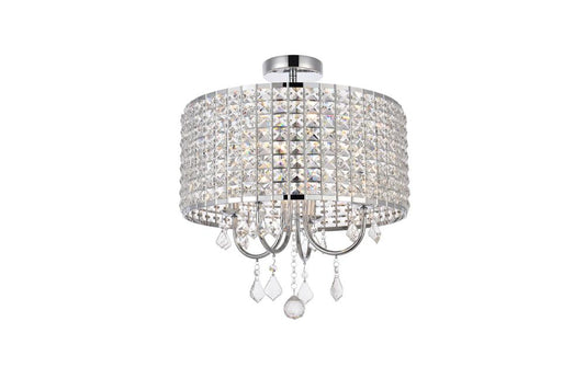 Elegant Furniture & Lighting - Elise 17 inch flush mount in chrome - LD712F17C veiw 1