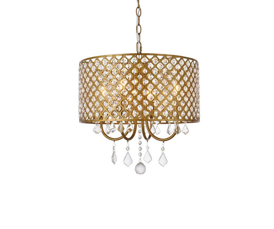 Elegant Furniture & Lighting - Elise 17 inch pendant in brass - LD711D17BR veiw 1