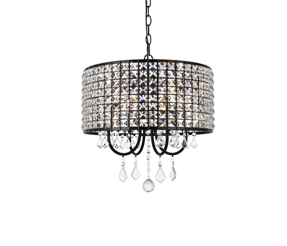 Elegant Furniture & Lighting - Elise 17 inch pendant in black - LD713D17BK veiw 1