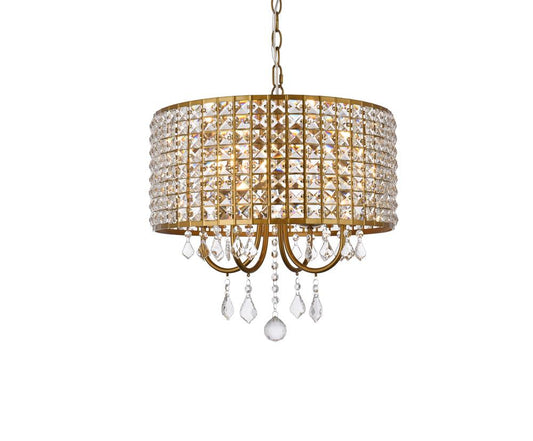 Elegant Furniture & Lighting - Elise 17 inch pendant in brass - LD713D17BR veiw 1