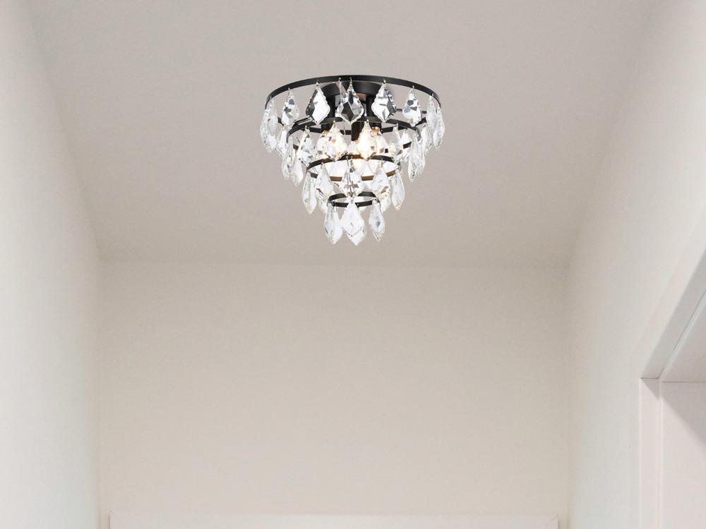 Elegant Furniture & Lighting - Ella 12 inch flush mount in black - 1101F12BK veiw 1