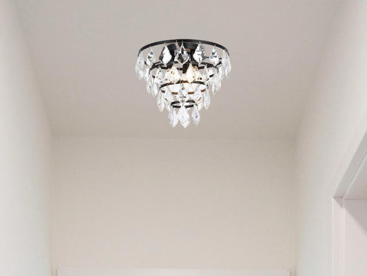 Elegant Furniture & Lighting - Ella 12 inch flush mount in black - 1101F12BK veiw 1