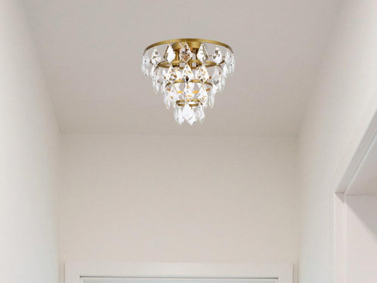 Elegant Furniture & Lighting - Ella 12 inch flush mount in brass - 1101F12BR veiw 1