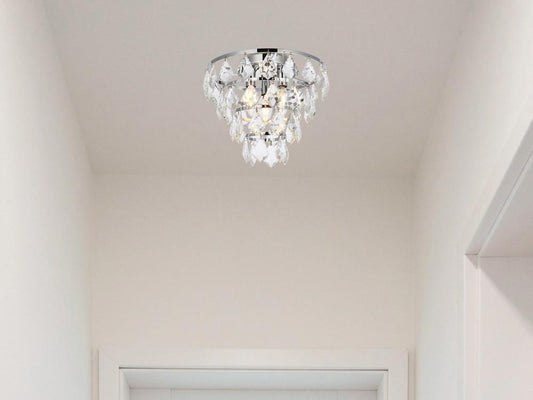 Elegant Furniture & Lighting - Ella 12 inch flush mount in chrome - 1101F12C veiw 1