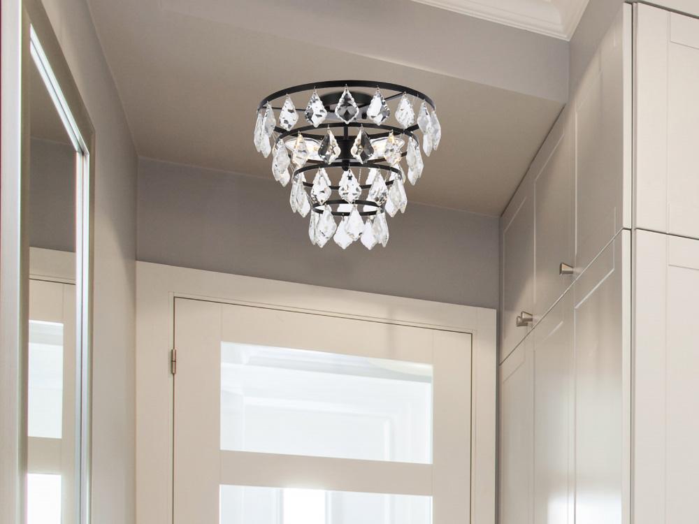 Elegant Furniture & Lighting - Ella 14 inch flush mount in black - 1101F14BK veiw 1