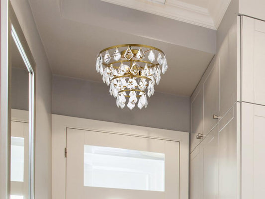 Elegant Furniture & Lighting - Ella 14 inch flush mount in brass - 1101F14BR veiw 1