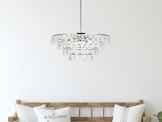 Elegant Furniture & Lighting - Ella 24 inch pendant in chrome - 1101D24C veiw 1