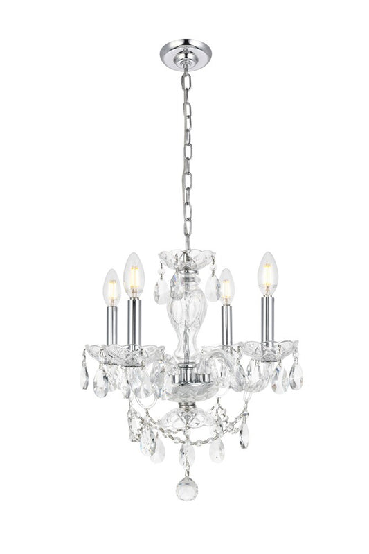 Elegant Furniture & Lighting - Elle Pendant D17in H18in Lt:4 Chrome Finish  - LD7834D17C veiw 1