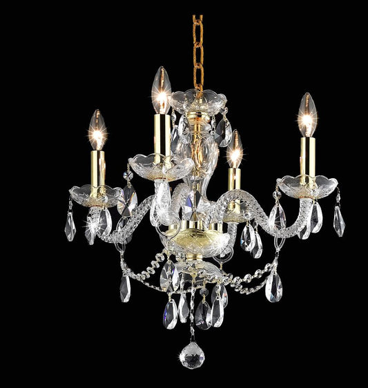 Elegant Furniture & Lighting - Elle Pendant D17in H18in Lt:4 Gold Finish  - LD7834D17G veiw 1
