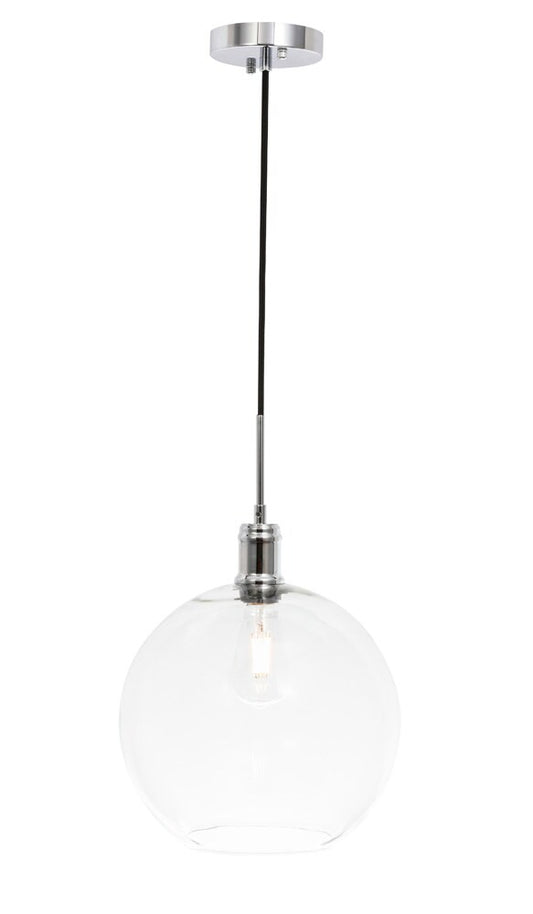 Elegant Furniture & Lighting - Emett 1 light Chrome and Clear glass pendant - LD6208C veiw 1
