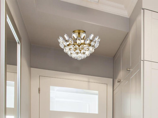 Elegant Furniture & Lighting - Emilia 14 inch flush mount in brass - 1105F14BR veiw 1