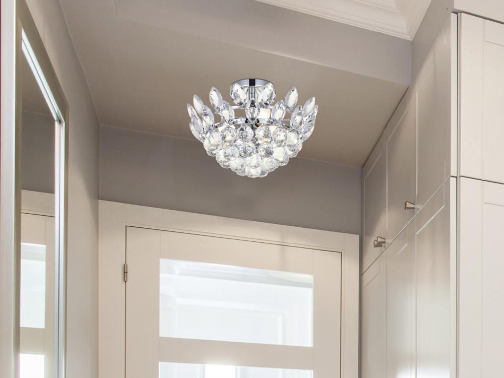 Elegant Furniture & Lighting - Emilia 14 inch flush mount in chrome - 1105F14C veiw 1