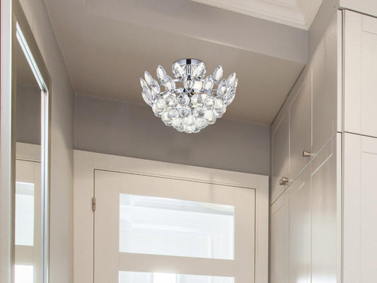Elegant Furniture & Lighting - Emilia 14 inch flush mount in chrome - 1105F14C veiw 1