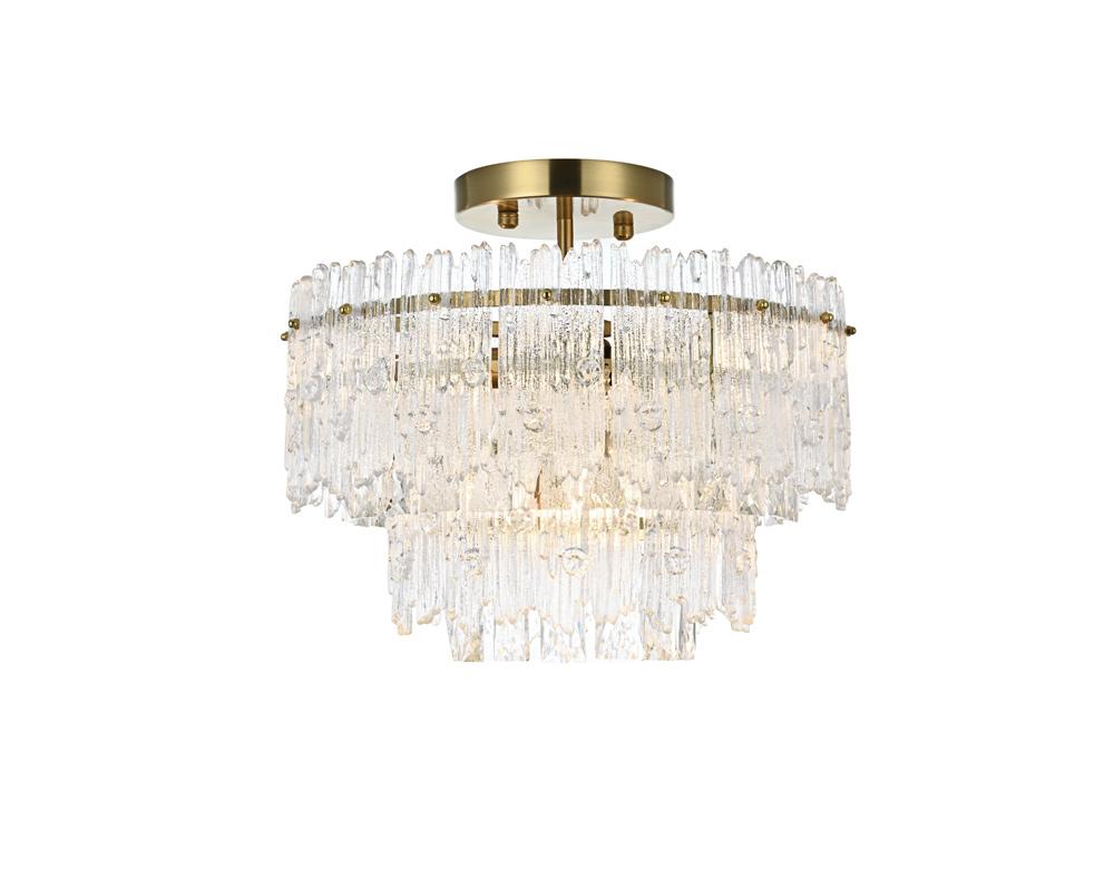 Elegant Furniture & Lighting - Emilia 15 inch Flush Mount Light in Satin Gold - 1780F15SG veiw 1